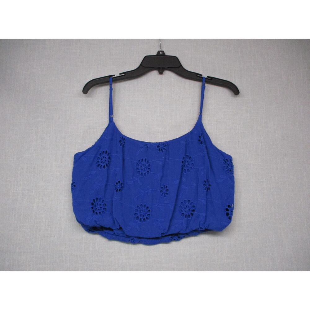 Rewind Boho Blue Broderie Anglaise Feminine Trendy Cami Top Womens‎ Size Large